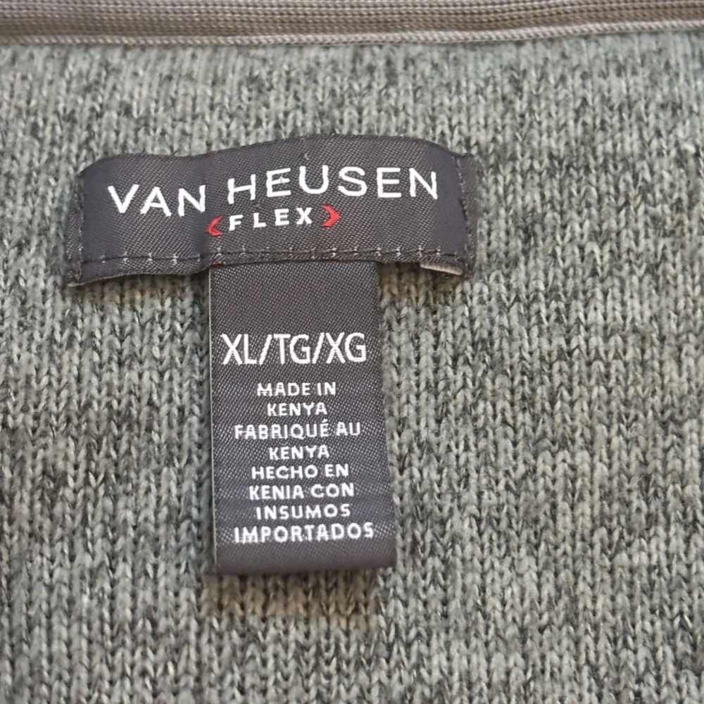 Van Heusen Flex Men's Beige 1/4 Zip-Up Long Sleeve Mock Neck  Sweater Size XL